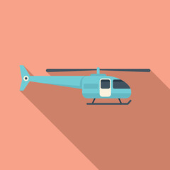 Search rescue helicopter icon flat vector. Air transport. Sky guard