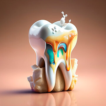 Tooth sik 3D rendered