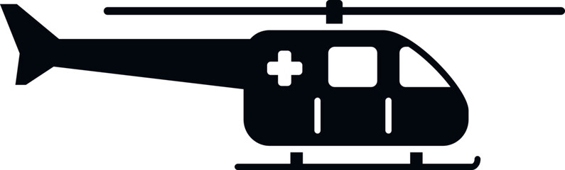 Fototapeta premium Flying rescue helicopter icon simple vector. Air transport. Aerial guard