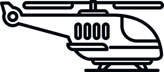 Rescue helicopter icon outline vector. Air transport. Sea military