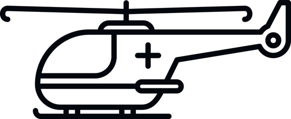 Chopper rescue helicopter icon outline vector. Military transport. Aerial guard