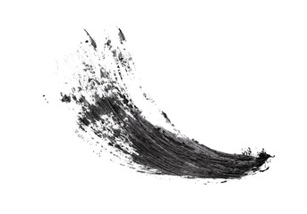 Stroke of brown mascara for eyelashes on white background