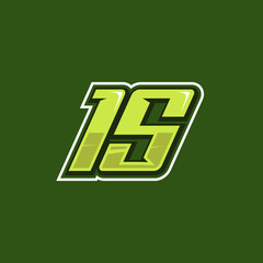 Racing number 15 logo design vector