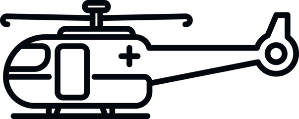 Medical rescue helicopter icon outline vector. Air transport. Aerial guard