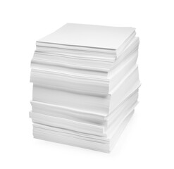Stack of paper sheets isolated on white