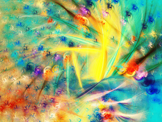 rainbow abstract fractal background 3d rendering illustration