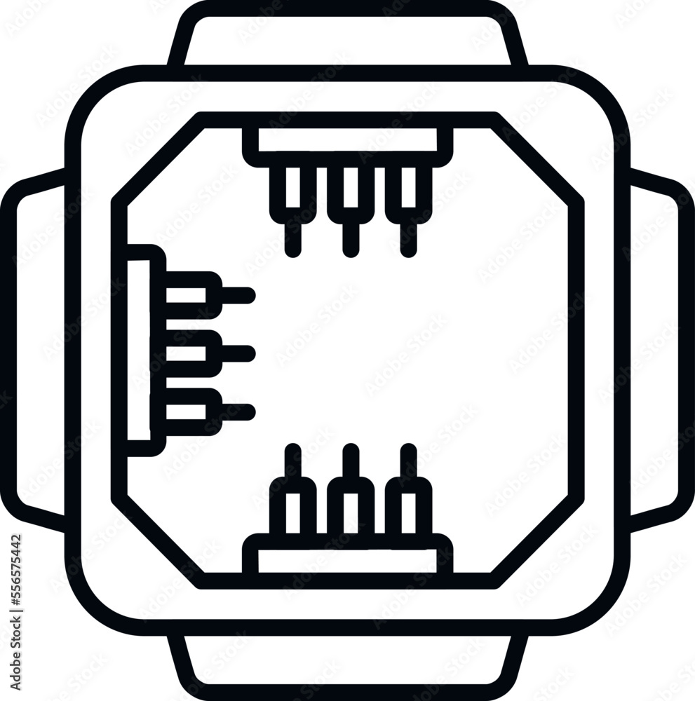 Poster electric junction box icon outline vector. switch power. safety wall