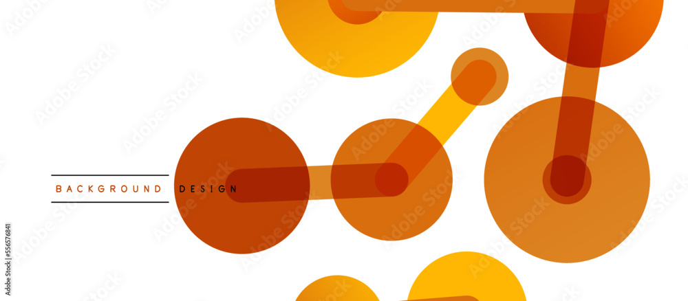 Poster line points connections geometric abstract background. circles connected by lines. trendy techno bus