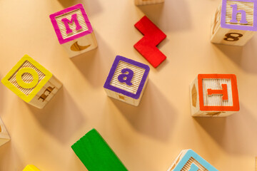 blocks with letters, back to school background