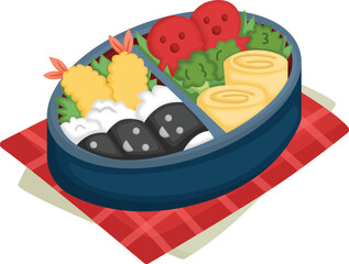 a vector of a bento box