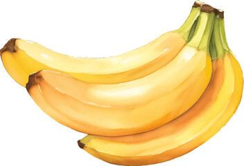 banana hand drawn with watercolor painting style illustration © slowbuzzstudio