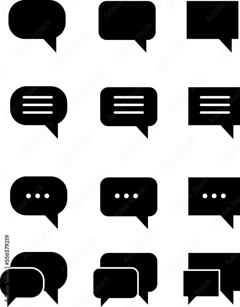 Poster chat icon set. speech bubble icons on white background..eps