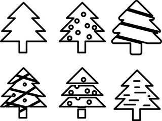Christmass tree icon set vector illustration on white background 