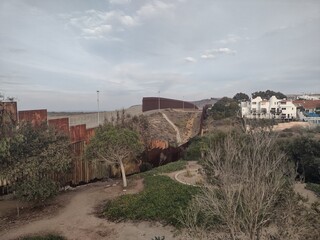 Illegal Immigration Drug Trafficking Border Wall between Mexico Tijuana United States Baja California