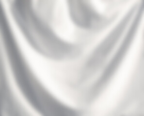 Beautiful white waves and soft shadows, elegant, silky and blurry. Fabric texture of silk, modern graceful curves and ripple pattern movement. Soft abstract style background.