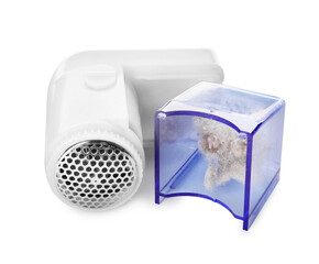 Fabric shaver with fuzz isolated on white