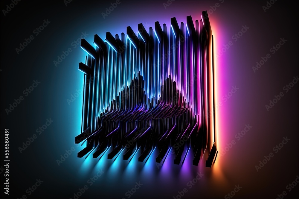 Poster abstract neon led light effect for an aesthetically pleasing backdrop. generative ai