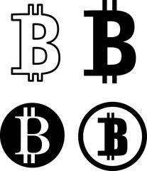Bitcoin icon sign payment symbol. Cryptocurrency logo. Simple vector..eps