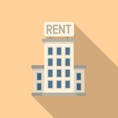 Rent building icon flat vector. Property house. Real home