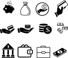 Business & Finance icon illustration on white background 