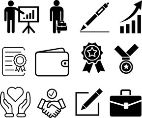 Business icons set vector illustration on white background 