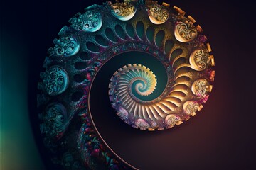 spiral staircase with psychic waves emanating from the centre (AI Generated)