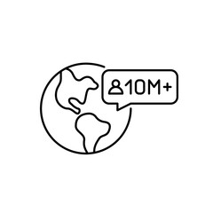 10 millions followers internationally. Pixel perfect, editable stroke icon