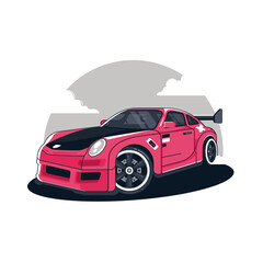 drift car illustration vector design © ayunannas