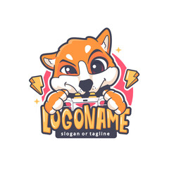 fox mascot gaming logo design
