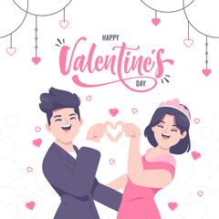 romantic valentine's couple illustration background