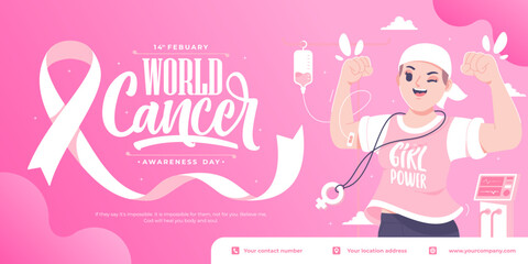 world cancer day awareness banner background