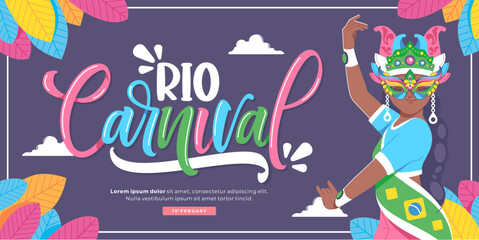 brazilian carnival illustration banner design