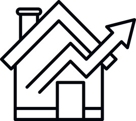 Loan house icon outline vector. Real home. Rent business