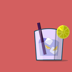 Obraz na płótnie Canvas ilustratrion of iced lemon drink