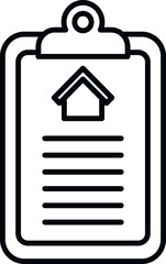 House clipboard invest icon outline vector. Property rent. Building buy