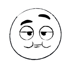 Hand drawn looking emoticon. Sticker for social networks and reaction for instant messengers. Modern technologies, communication and interaction on Internet. Cartoon flat vector illustration