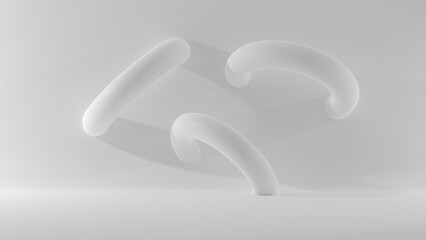 Abstract geometric white background. 3D Render.