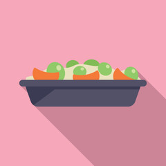 Grapes fruit salad icon flat vector. Fresh food. Meal diet