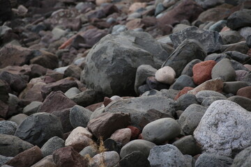 Close-up of rocks along the Lake Superior Shore, Minnesota