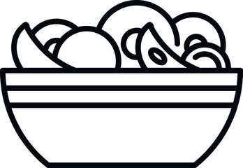 Kiwi fruit salad icon outline vector. Fresh food. Vegetable meal