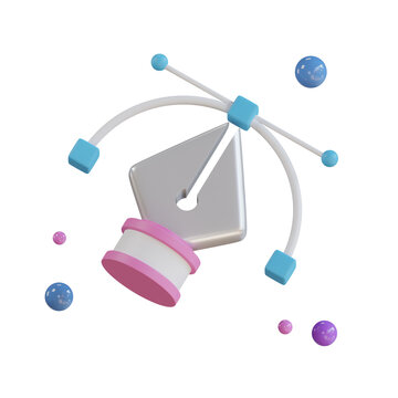 Pen Tools Digital 3D Illustrations