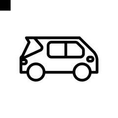 compact car icon line style vector