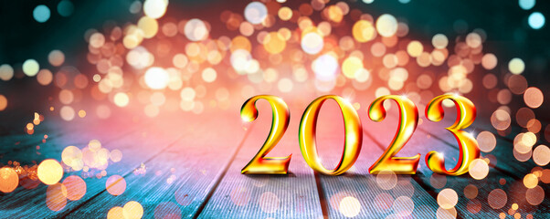 Happy New Year Background. Start to 2023. 3D illustration