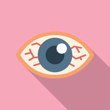 Sick Tired Eye Icon Flat Vector. Season Flu. Unwell Kid