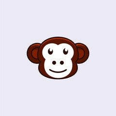 cute monkey cartoon design logo