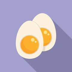 Boiled egg allergy icon flat vector. Allergic disease. Allergen food