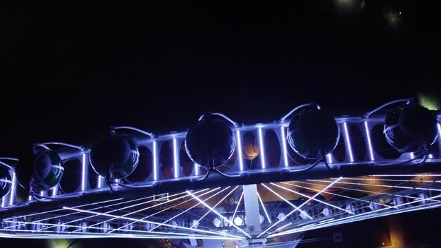 S&Atilde;O PAULO, BRAZIL DECEMBER 26, 2022 Aerial Photography Aerial view of the largest Ferris wheel in Latin America. Officially called Roda Rico, it is working in Parque C&acirc;ndido Portinari, next to Parqu