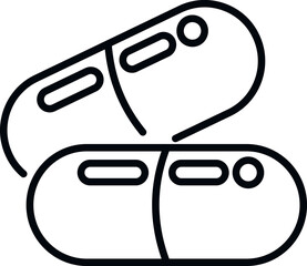 Seasonal allergy capsule icon outline vector. Season unwell. Food sick