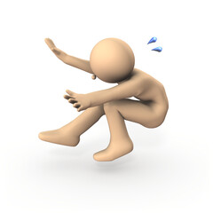 タッチダウンするキャラクター
