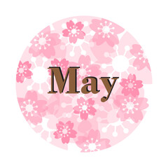 May text with floral background in the circular shape